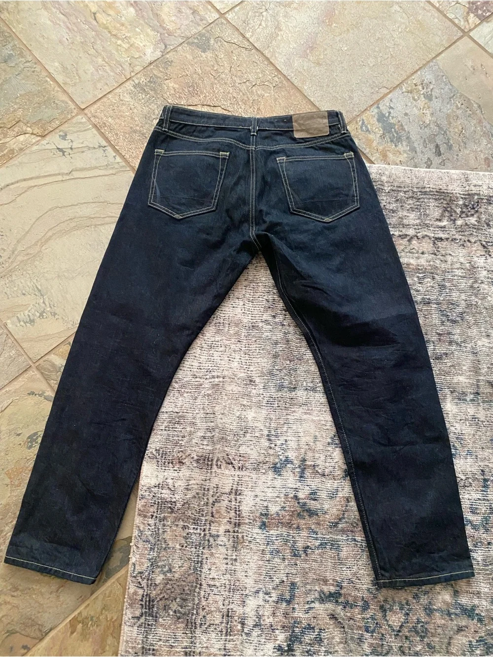 AllSaints Jack Selvedge Cropped Tapered Jeans — Raw Indigo, W30